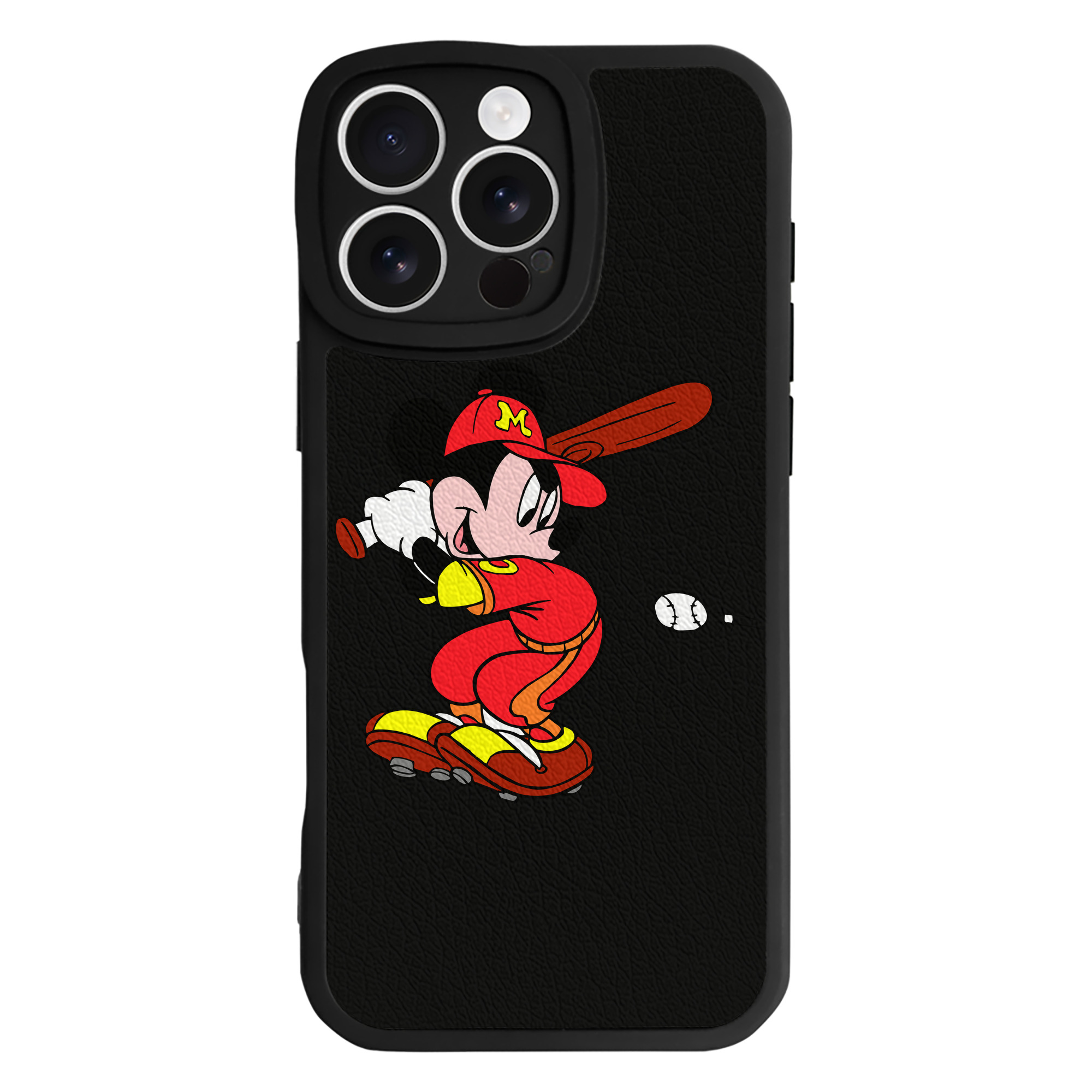 （画像用） ミッキーマウス Mickey Mouse 【iPhone 16シリーズ対応】シリコンスマホケース（レザー調） 材質：シリコン